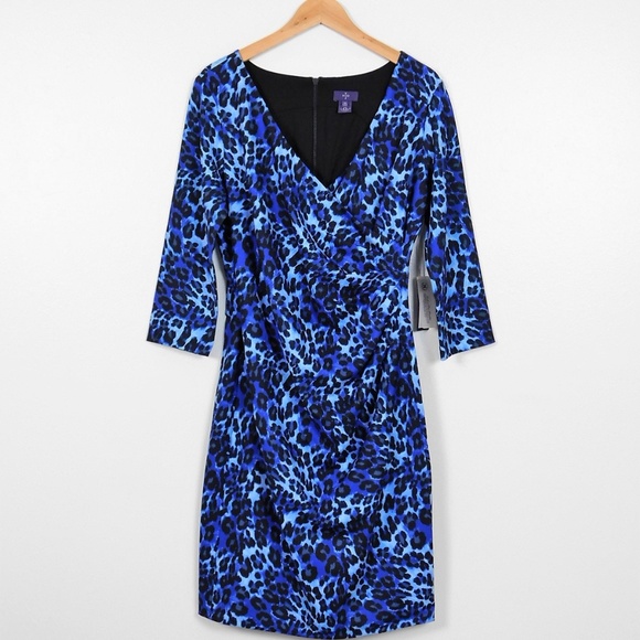 NYDJ Monique Cheetah Print Wrap Slimming Dress 12 - Picture 6 of 8